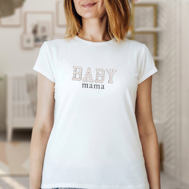 Camiseta Mamãe Bebê (For the fashionable new mom . Just add your name (AI generated model shown))