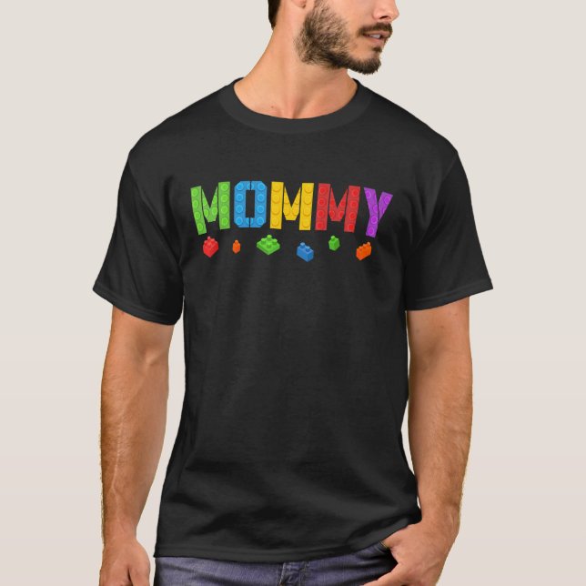 Camiseta Mamãe bloqueia o Master Builder Brick Builder Birt (Frente)
