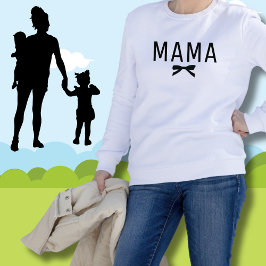 Camiseta Mamãe Bonita Nova Mãe Arco Negro Longa Folga