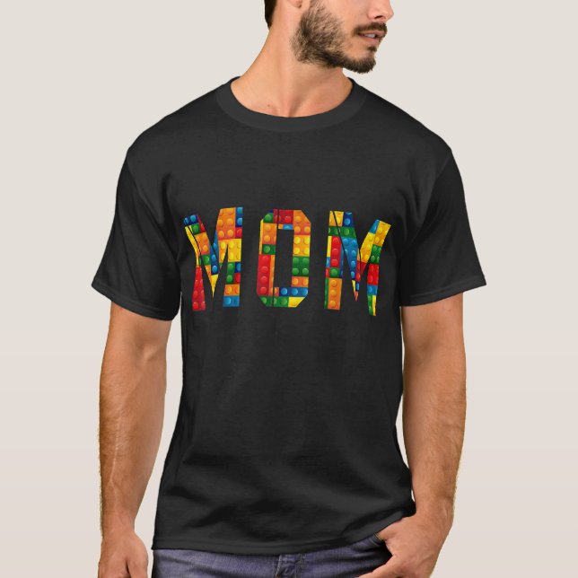 Camiseta Mamãe Brick Builder Blocos Engraçado Mestre Constr (Frente)