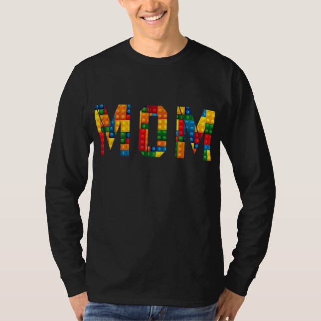 Camiseta Mamãe Brick Builder Blocos Engraçado Mestre Constr (Frente)