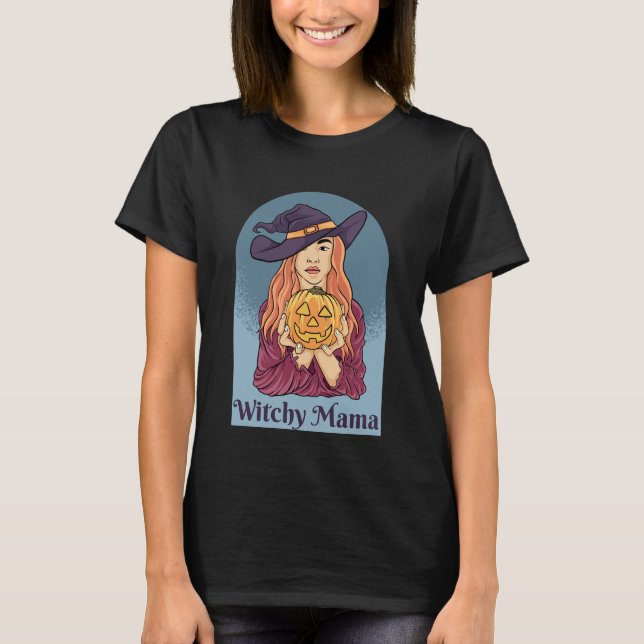 Camiseta Mamãe Bruxa - Dia das Bruxas (Frente)