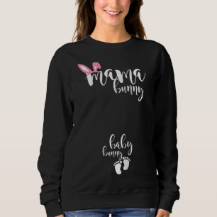 Camiseta Mamãe Bunny Baby Bunny Grávida Mamãe Páscoa Grávid