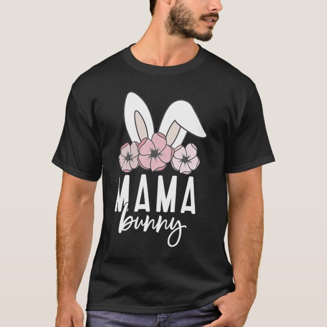 Camiseta Mamãe Bunny Mimi Bunny Cute Correspondendo Mãe e F (Frente)
