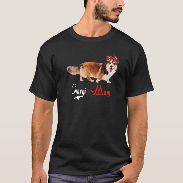 Camiseta Mamãe Cachorro Filhote Mãe Corgi (Frente)