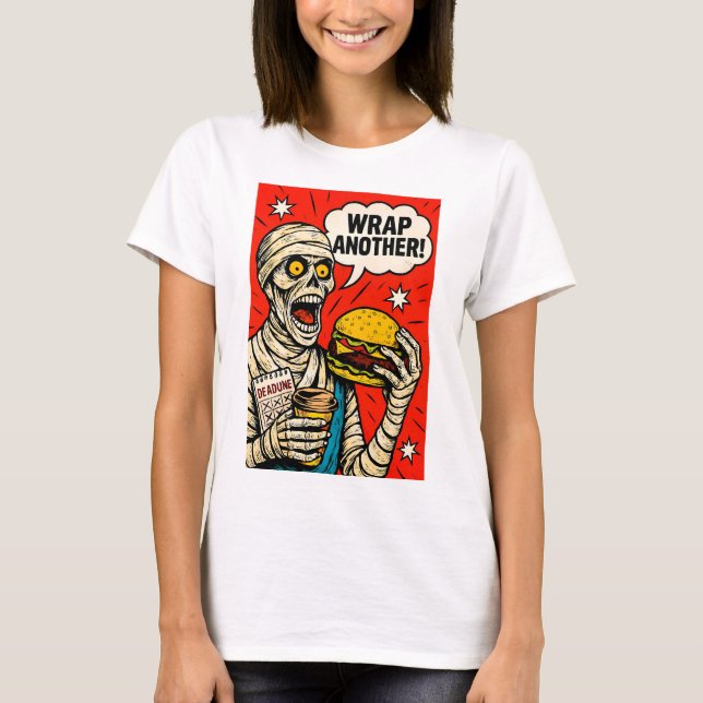 Camiseta Mamãe com Big Burger - Pop de Arte Clássica (Frente)