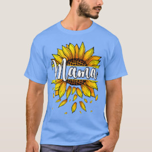 Camiseta Mamãe Com Mães Gráficas Florais De Girassol Amarel