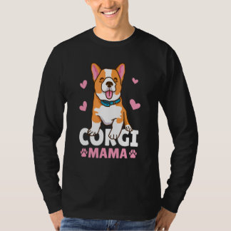 Camiseta Mamãe Corgi Com Um Cachorro