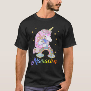 Camiseta Mamãe Corn Mãe Engraçado Unicórnio Dia da Mãe Pres