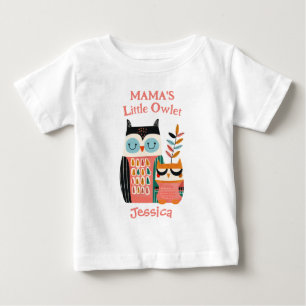 Camiseta Mamãe Coruja Caprichosa Nome Menina Pequena Coruji