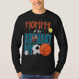 Camiseta Mamãe Da Família Aniversário De Esportes De Menino