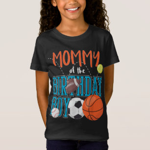 Camiseta Mamãe Da Família Aniversário De Esportes De Menino