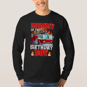 Camiseta Mamãe Da Família Birthday Boy Fire Firefi