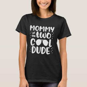 Camiseta Mamãe Da Família De Dois segundos aniversários Do 