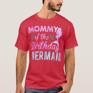 Camiseta Mamãe Da Família De Sereias De Aniversário
