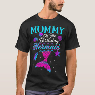 Camiseta Mamãe Da Família De Sereias De Aniversário _8
