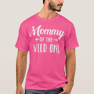 Camiseta Mamãe da família selvagem de uma filha que corresp