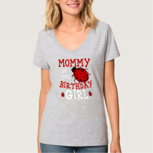 Camiseta Mamãe Da Festa De Aniversário Da Garota Ladybug
