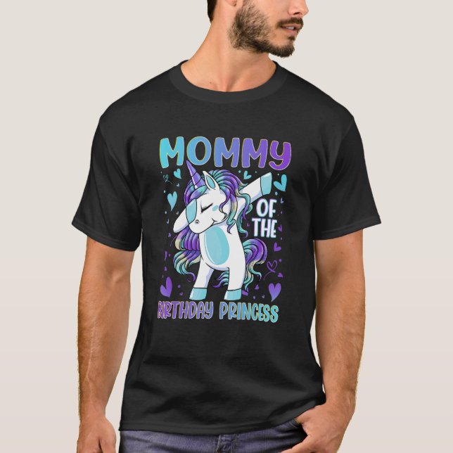 Camiseta Mamãe da Festa de aniversário Princesa Dabbing Uni (Frente)