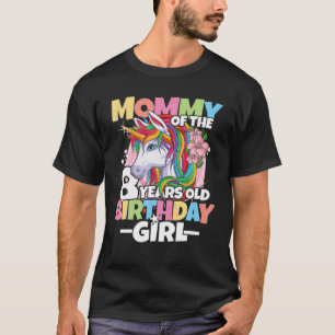 Camiseta Mamãe Da Garota De Aniversário - Filha De 8 Anos