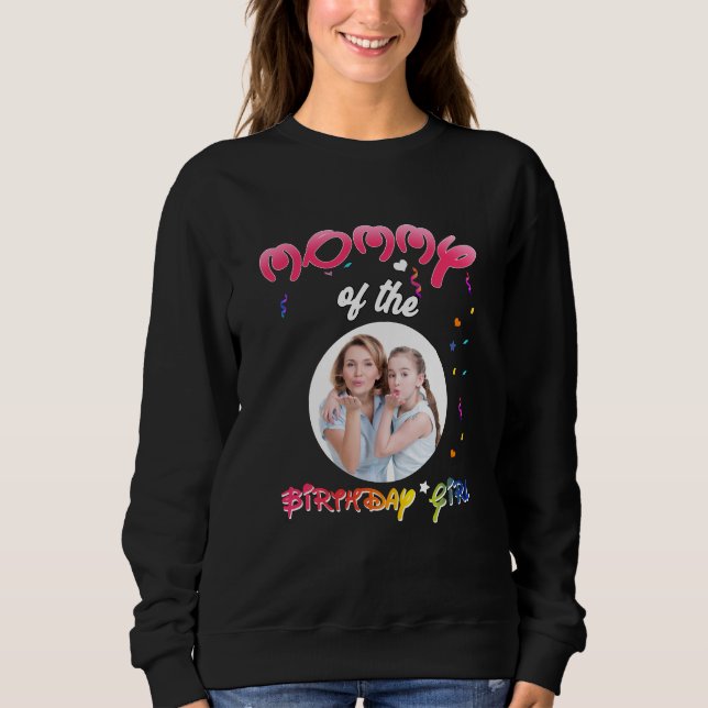 Camiseta Mamãe da garota de aniversário personalizada (Frente)