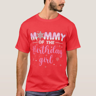 Camiseta Mamãe da garota de aniversário Winter Onederland 1