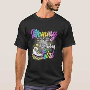 Camiseta Mamãe Da Garotinha De Aniversário Patinadora De Ro