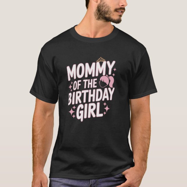 Camiseta Mamãe Da Menina De Aniversário Boneca Combinando A (Frente)