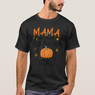 Camiseta Mamãe da Menina do Aniversário Abóbora 1º Aniversá