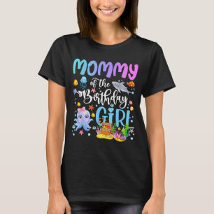Camiseta Mamãe Da Menina Do Aniversário Peixe Marinho Aquár