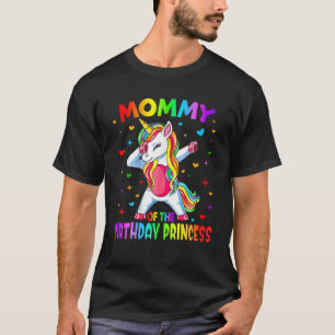Camiseta Mamãe Da Princesa Aniversário Dabbing Unicorn