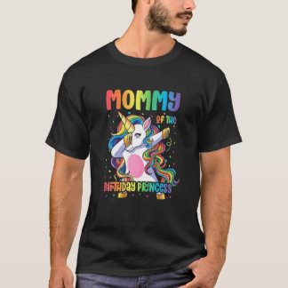 Camiseta Mamãe Da Princesa Aniversário Dabbing Unicorn Gir