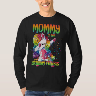 Camiseta Mamãe Da Princesa Aniversário Dabbing Unicorn Gir