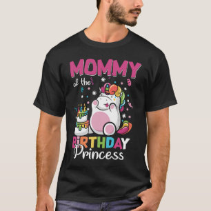 Camiseta Mamãe da Princesa de Aniversário, Cute Unicorn