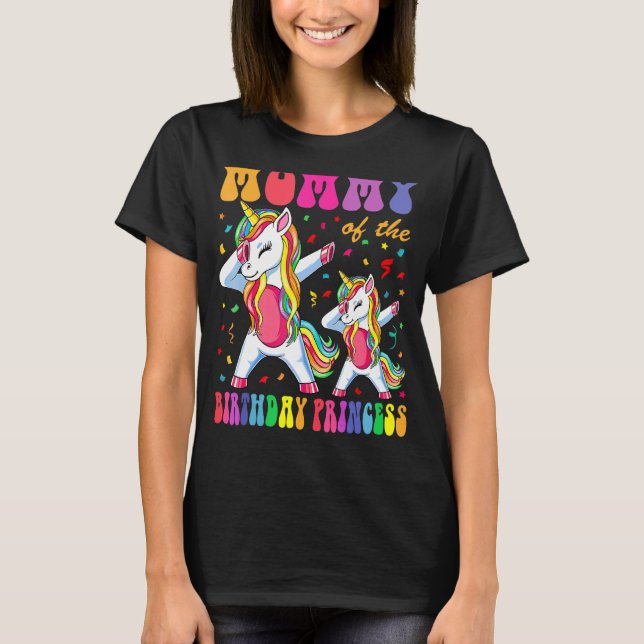 Camiseta Mamãe da Princesa de Aniversário Dabbing Unicor (Frente)