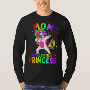 Camiseta Mamãe Da Princesa de Aniversário Dabbing Unicor
