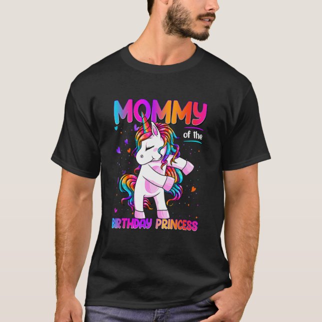 Camiseta Mamãe da Princesa de Aniversário Dabbing Unicor (Frente)