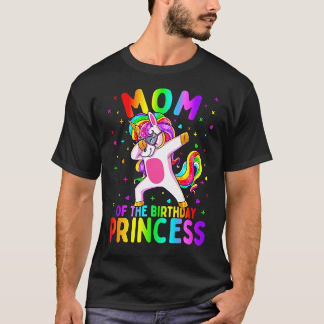 Camiseta Mamãe Da Princesa de Aniversário Dabbing Unicor (Frente)
