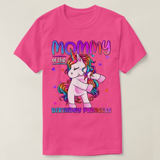 Camiseta Mamãe da Princesa de Aniversário Fuselando Unico (Frente do Design)