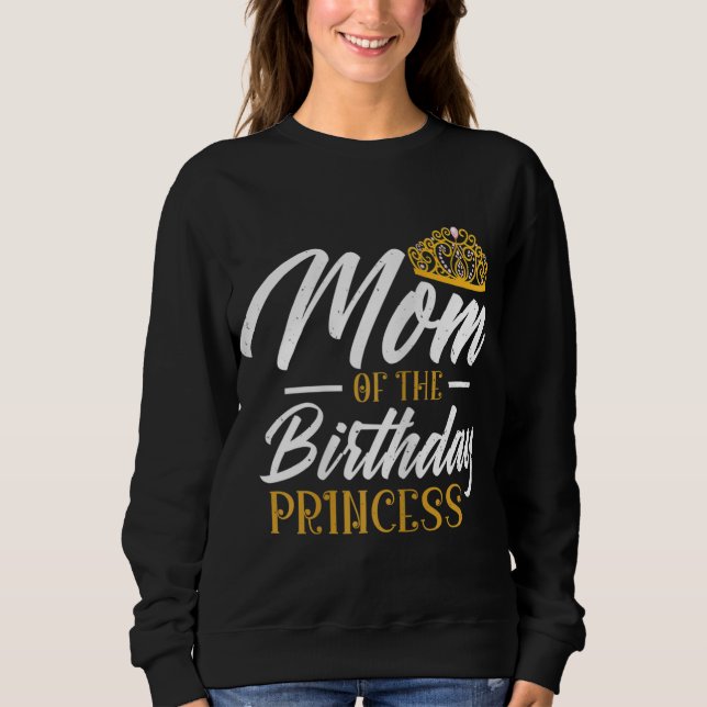 Camiseta Mamãe Da Princesa De Aniversário Mãe Mamãe Rainha (Frente)