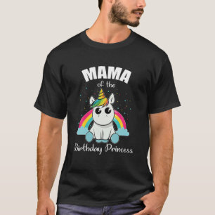 Camiseta Mamãe Da Princesa de Aniversário, Unicórnio Cute