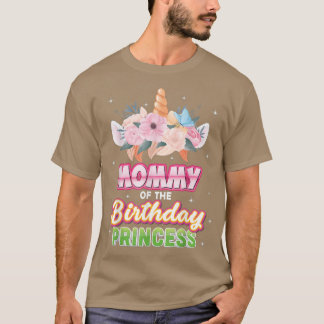 Camiseta Mamãe Da Princesa Feliz Unicórnio