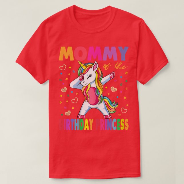 Camiseta Mamãe Da Princesa Mãe Unicórn (Frente do Design)