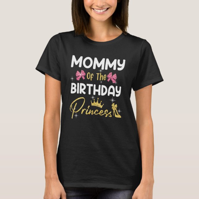 Camiseta Mamãe da Princesa Princesa de Aniversário, Princes (Frente)