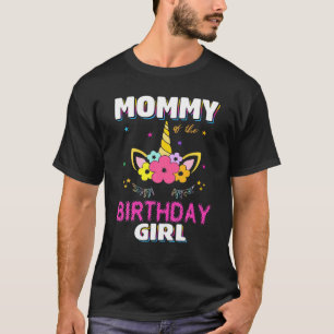 Camiseta Mamãe Da Rapariga De Aniversário, Mãe Dotada De Un