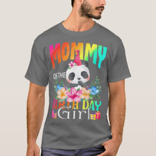 Camiseta Mamãe Da Rapariga De Aniversário Panda Unicorn