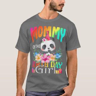 Camiseta Mamãe Da Rapariga De Aniversário Panda Unicorn