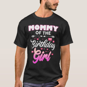 Camiseta Mamãe Da Rapariga De Aniversário Que Corresponde À