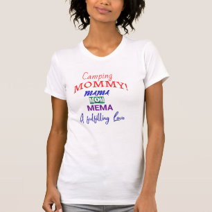 Camiseta Mamãe de acampamento! Tipografia