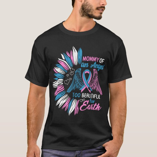 Camiseta Mamãe De Anjo, Muito Bonita Para A Terra, (Frente)